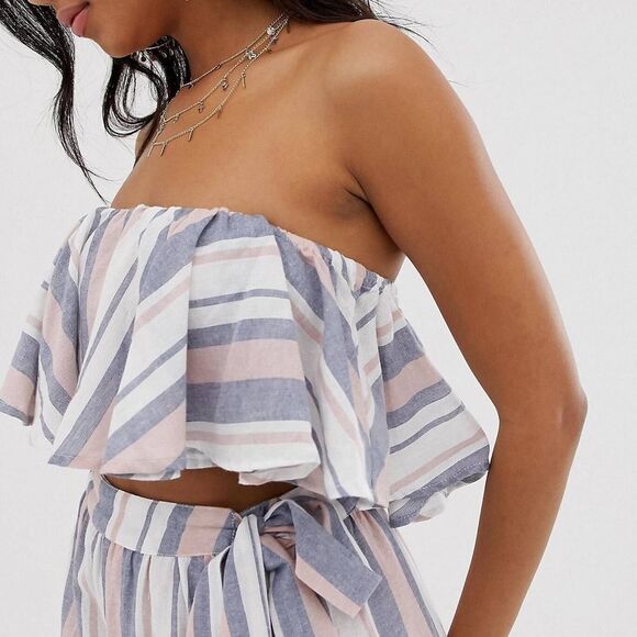 Bandeau Striped Strapless Top - Picture 3 of 4